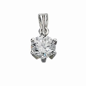 Beginnings Sterling Silver P2168C Clear Cz Round Pendant