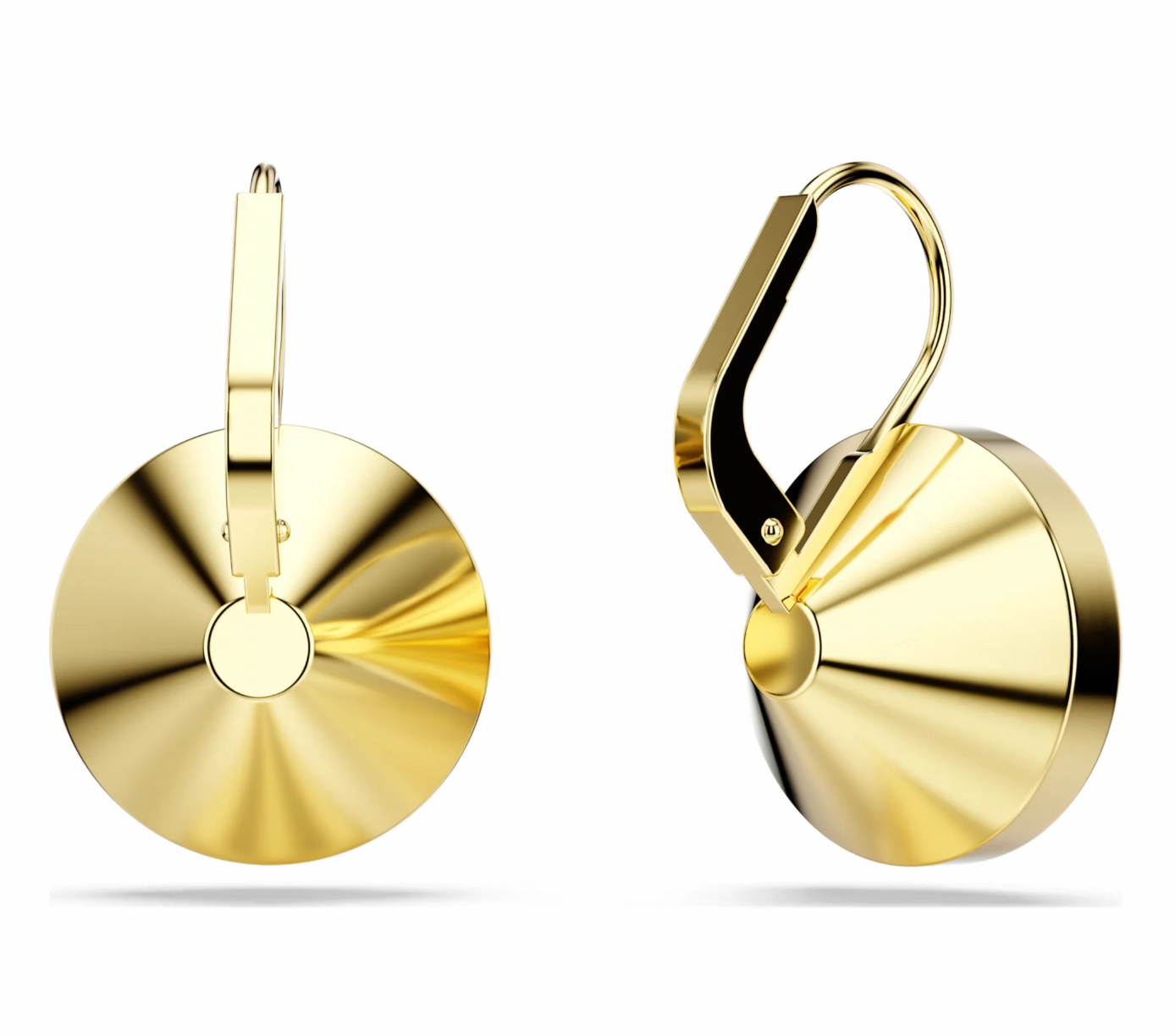 Bella Red Ruby Round Gold Drop Earrings
