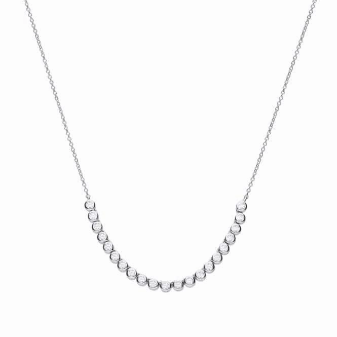 Bezel Set Half Tennis Necklace N4399