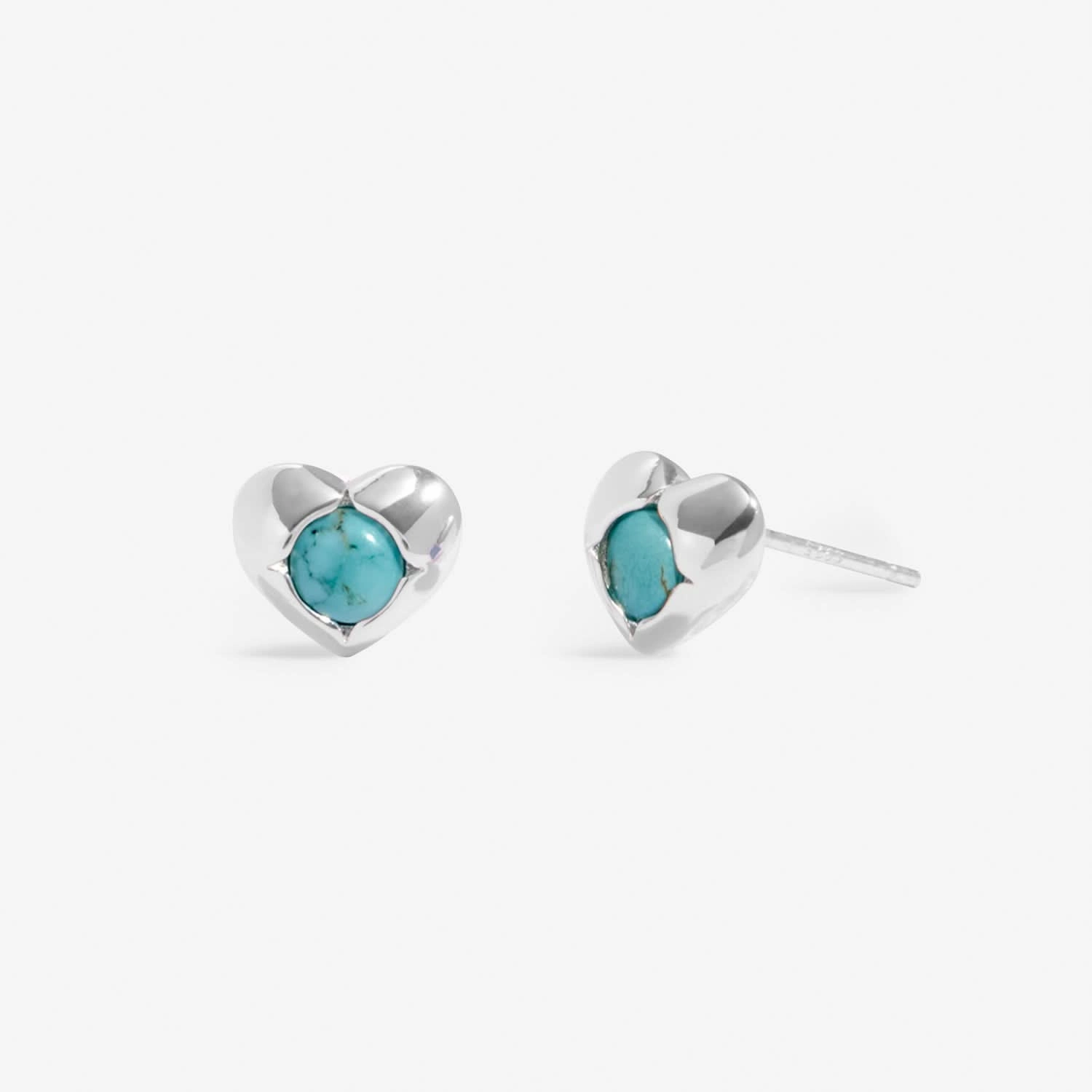 Birthstone December Turquoise Silver Plated Earrings 8398