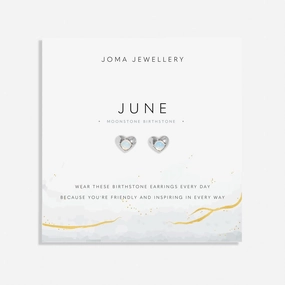 Birthstone June Moonstone Silver Plated Earrings 8392