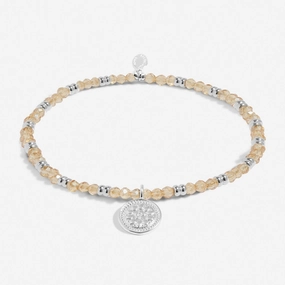 Boho Beads Coin Champagne Silver Plated Bracelet 7773