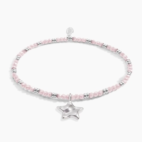 Boho Beads Star Pink Silver Plated Bracelet 7777