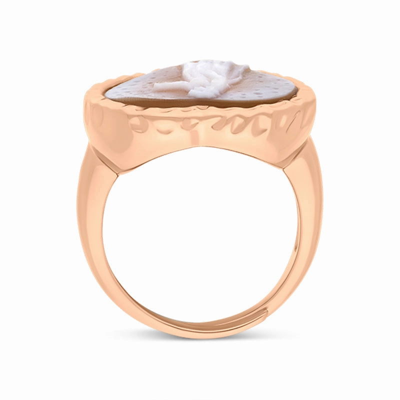 Cameo Italy Rose Gold Plated Sterling Silver Lady Ring D