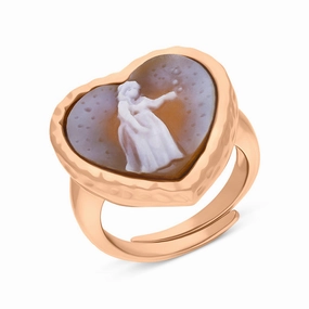 Cameo Italy Rose Gold Plated Sterling Silver Lady Ring D