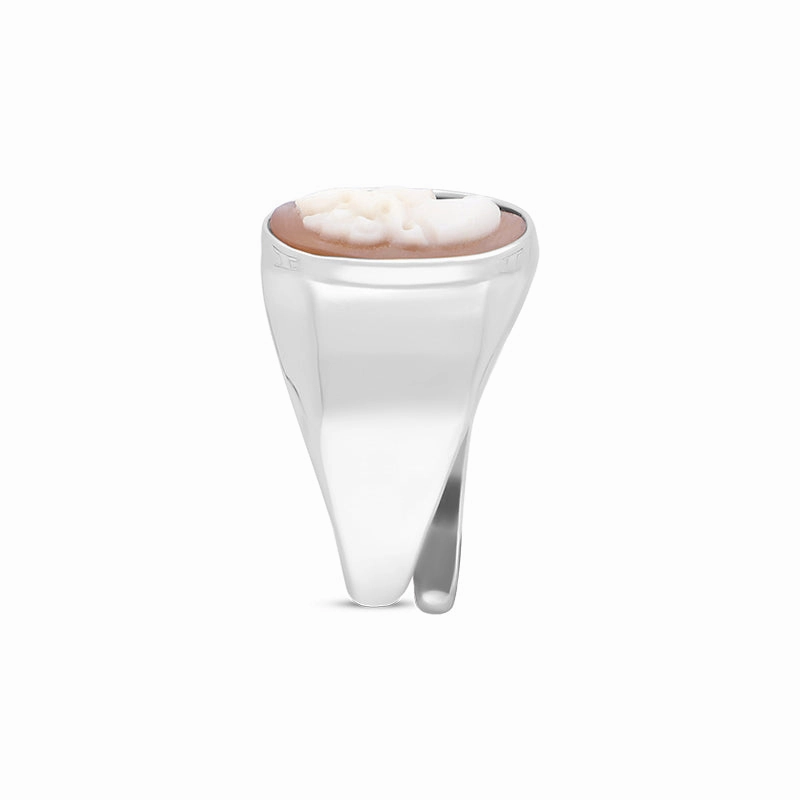 Cameo Italy Sterling Silver Signet Lady Ring D
