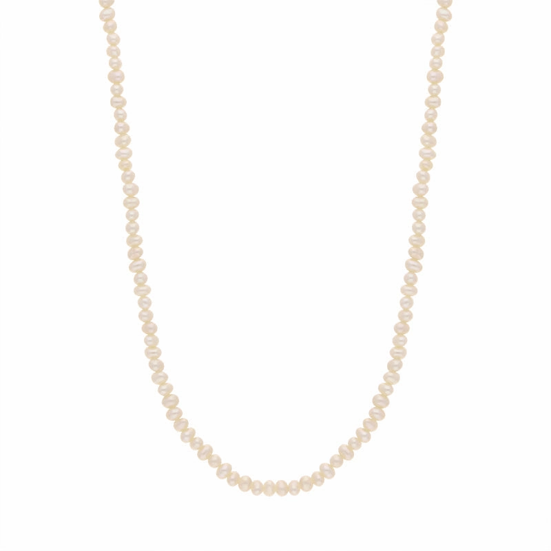 Cameo Italy Sterling Silver Yellow Gold Plated Pearl Necklet 45cm D