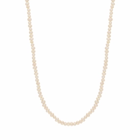 Cameo Italy Sterling Silver Yellow Gold Plated Pearl Necklet 45cm D