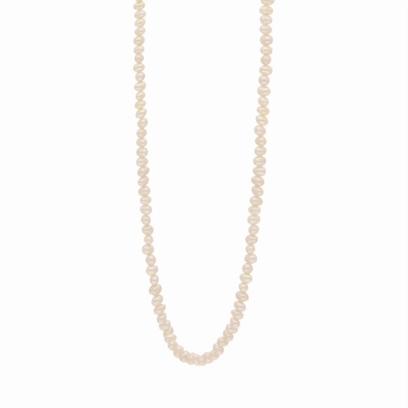 Cameo Italy Sterling Silver Yellow Gold Plated Pearl Necklet 45cm D