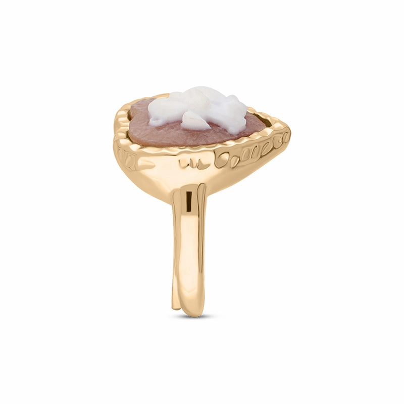 Cameo Italy Yellow Gold Plated Sterling Silver Heart Teddy Ring D