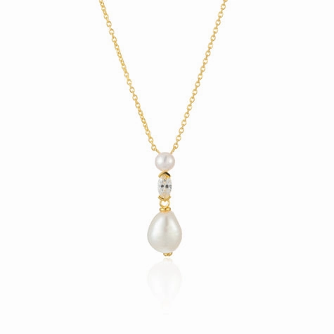 CARA Dolce Freshwater Pearl Gold Necklace