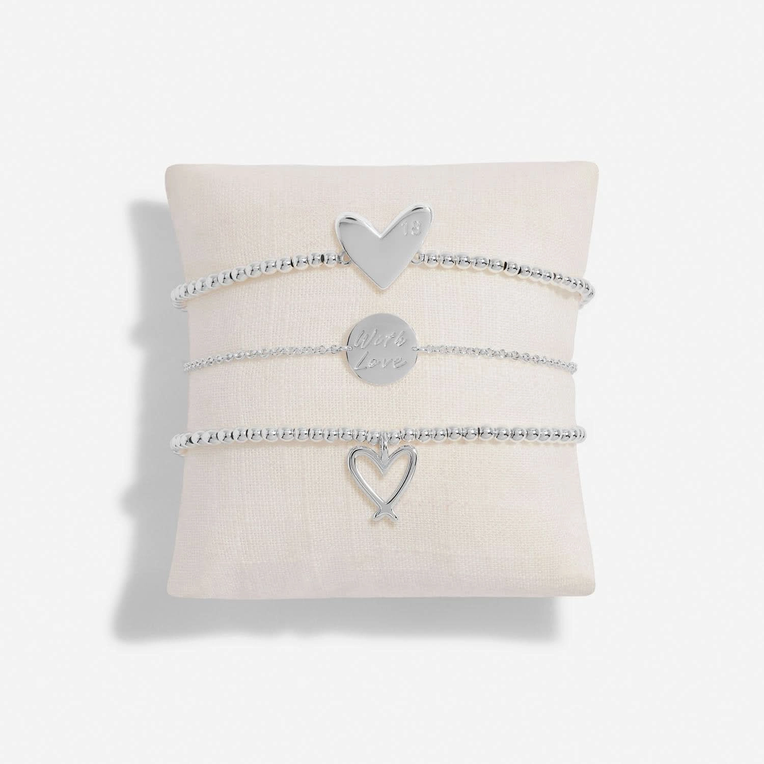 Celebrate You Gift Box Happy 18th Birthday Silver Plated Set Of 3 Bracelet 7066