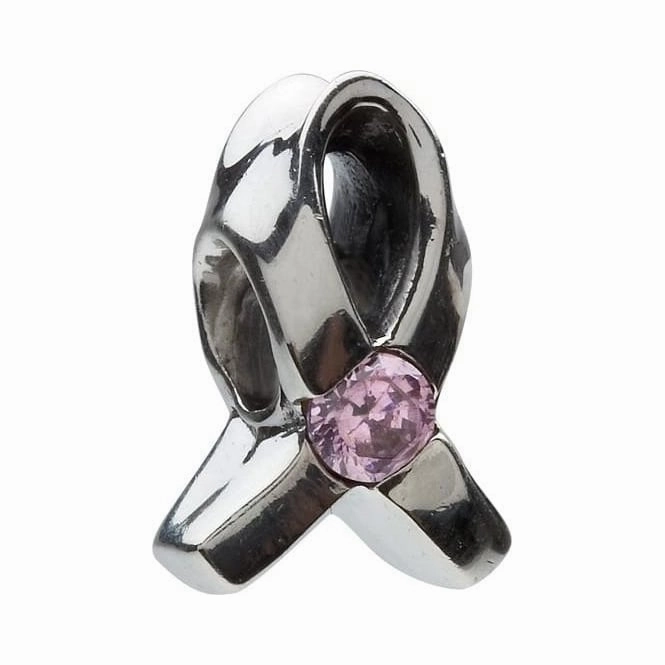 Chamilia Sterling Silver Pink Zirconia Breast Cancer Charm D