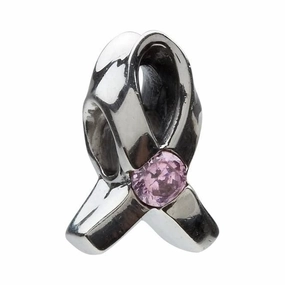 Chamilia Sterling Silver Pink Zirconia Breast Cancer Charm D