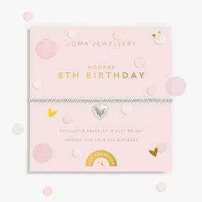 Children's Confetti A Little 8th Birthday Silver Plated Bracelet C834