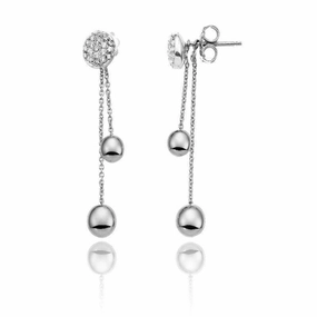 Chimento Armillas Acqua 18ct White Gold 0.24ct Diamond Double Drop Earrings