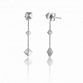 Chimento Armillas Pyramis 18ct White Gold Studs Drop Earrings