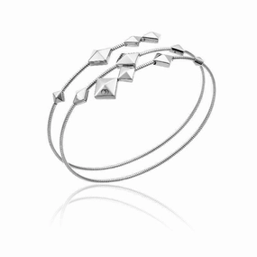 Chimento Armillas Pyramis 18ct White Gold Studs Spiral Bangle