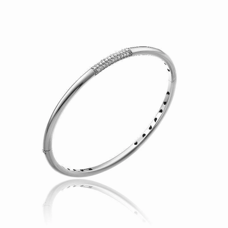 Chimento Bamboo Pure 18ct White Gold 0.31ct Diamond Bangle