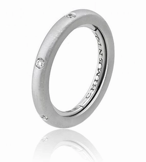 Chimento Forever Stack Me Matte 18ct White Gold Diamond Adjustable Size-Fit Ring