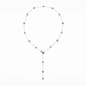 Chimento Sigilli 18ct White Gold 0.03ct Diamond Bead Necklace D