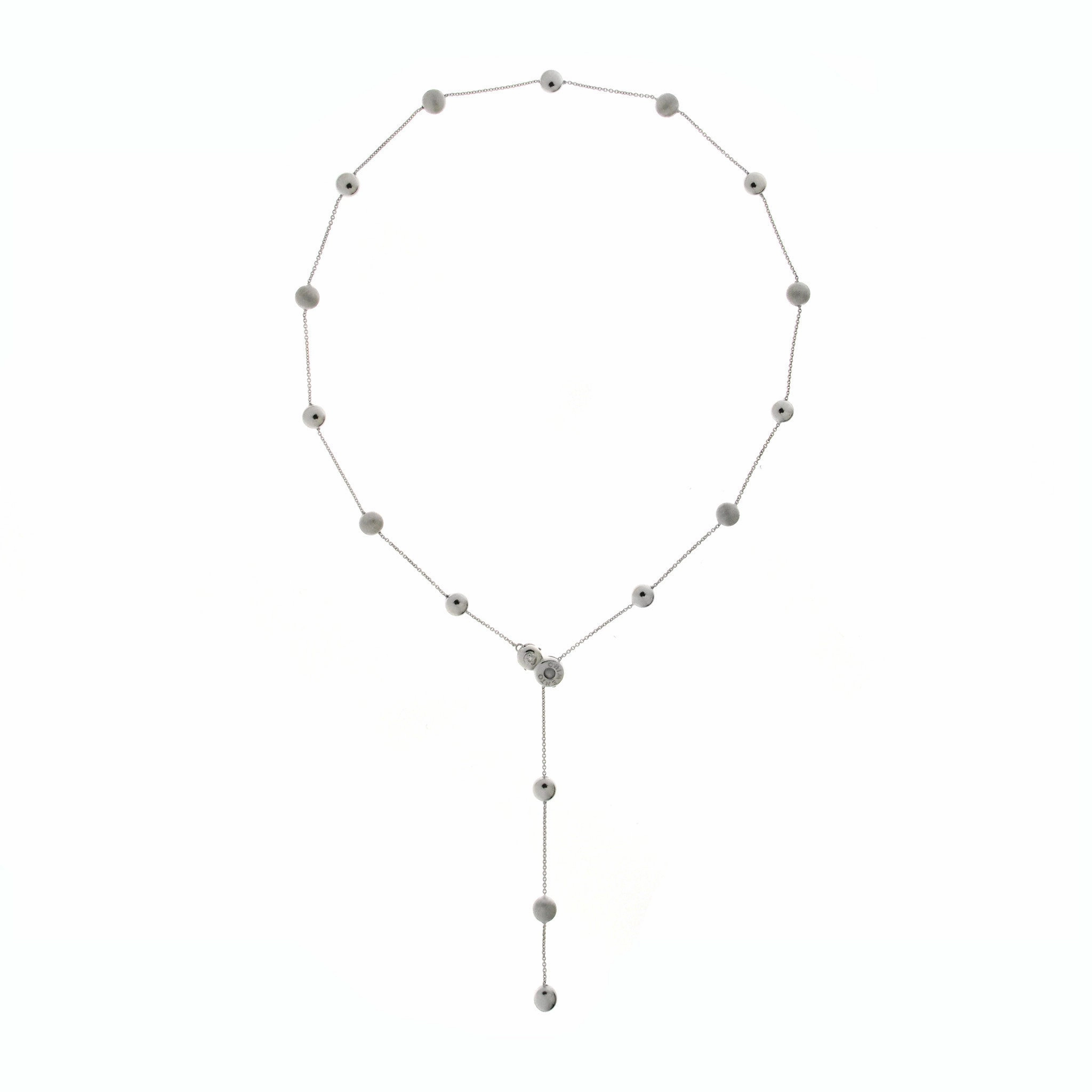 Chimento Sigilli 18ct White Gold 0.03ct Diamond Bead Necklace D