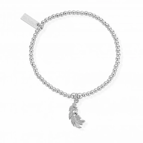 ChloBo 925 Silver Cute Feather Heart Bracelet SBCC596