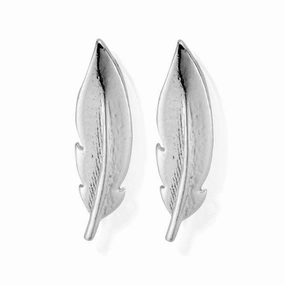ChloBo 925 Sterling Silver Feather Cuff Earrings SEST728