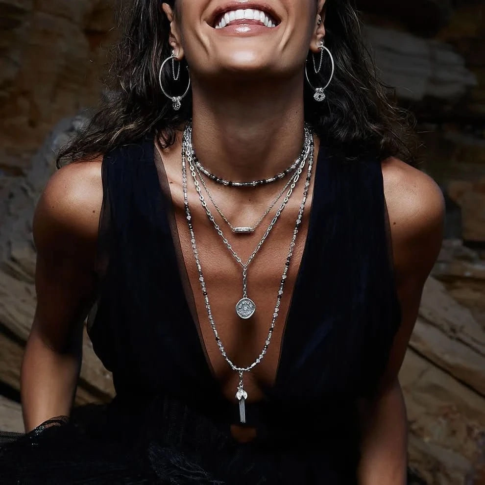 ChloBo Aura Strengthening Black Rutilated Quartz Necklace SNBRQTO