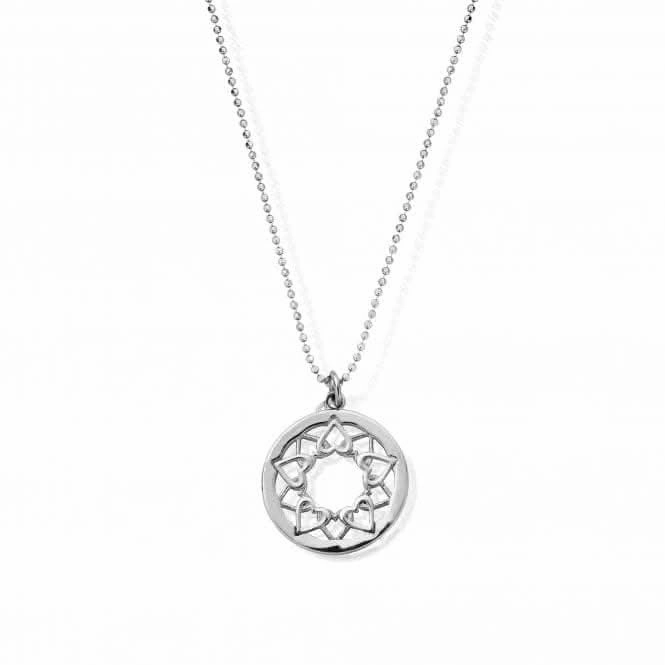 ChloBo Diamond Cut Chain With Heart Mandala Pendant SCDC1468