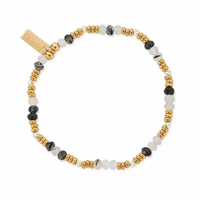 ChloBo Gold & Silver Stone Of Empowerment Black Rutilated Quartz Bracelet GMBBRQCD