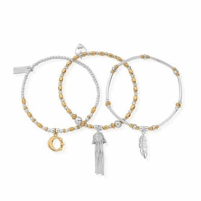 ChloBo Gold and Silver Inner Spirit Stack of 3 GMBSTA3IS