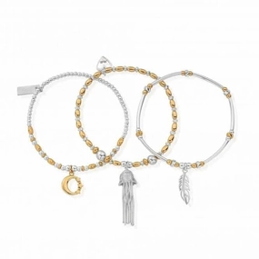 ChloBo Gold and Silver Inner Spirit Stack of 3 GMBSTA3IS