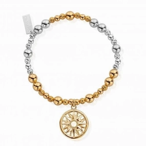 ChloBo Gold and Silver Sun Mandala Bracelet GMBSBS1131
