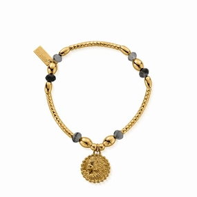 ChloBo Gold Divine Goddess Black Rutilated Quartz Bracelet GBBRQHN3453