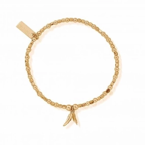 ChloBo Gold Double Feather Bracelet GBCFB1096