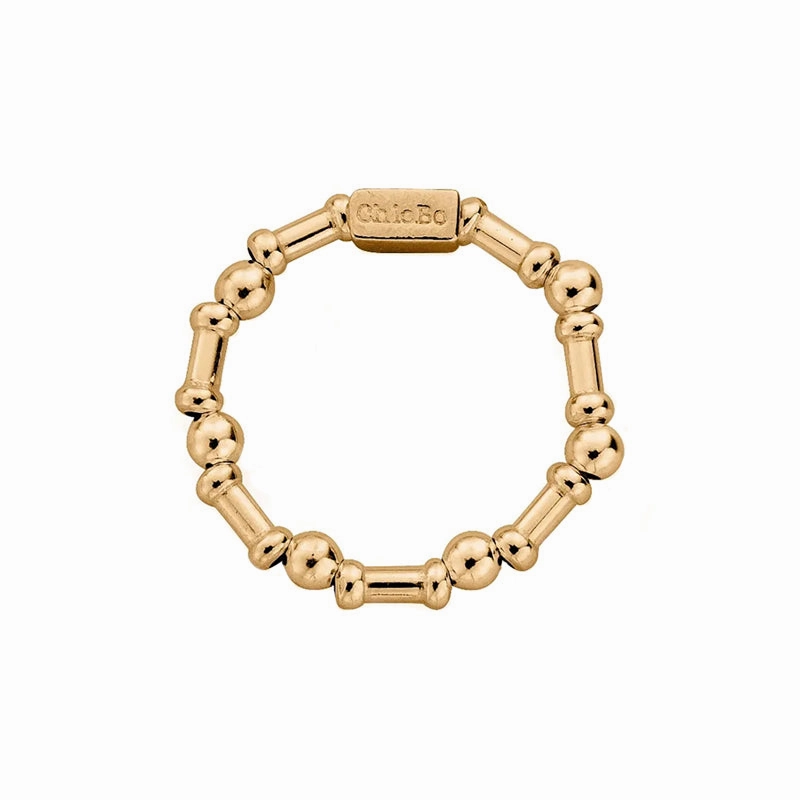 ChloBo Gold Plated Sterling Silver Rhythm of Water Stretch Ring