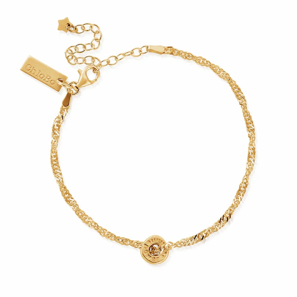 Chlobo Gold Plated Twisted Rope Chain Power Within Bracelet