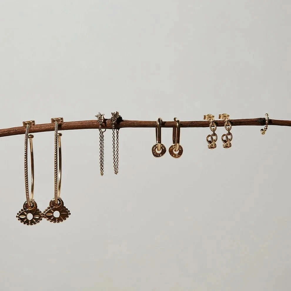 ChloBo Gold Radiant Essence Chain Stud Earrings GEDR3469