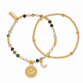 ChloBo Gold Rising Woman Black Rutilated Quartz Set Of 2 GBSETBRQ11053459
