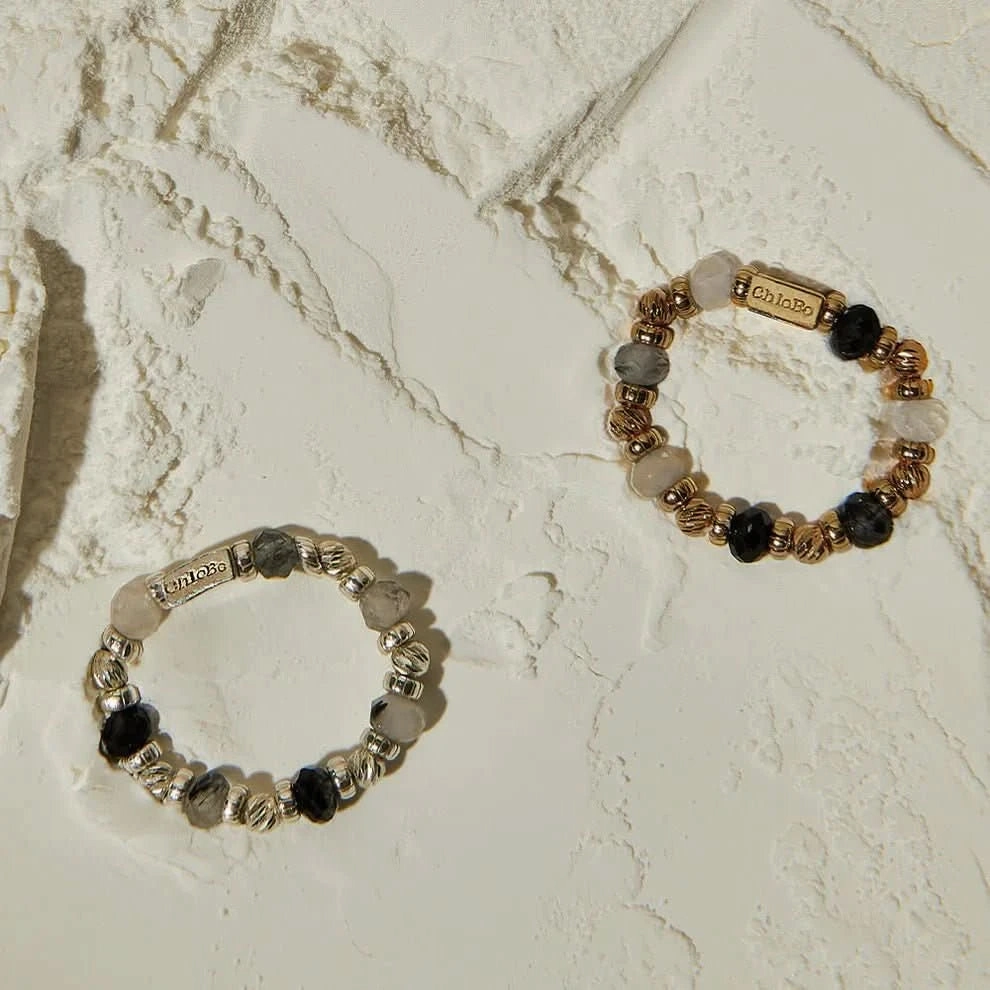 ChloBo Gold Stone Of Empowerment Black Rutilated Quartz Ring