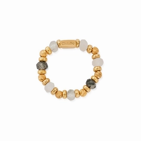 ChloBo Gold Stone Of Empowerment Black Rutilated Quartz Ring
