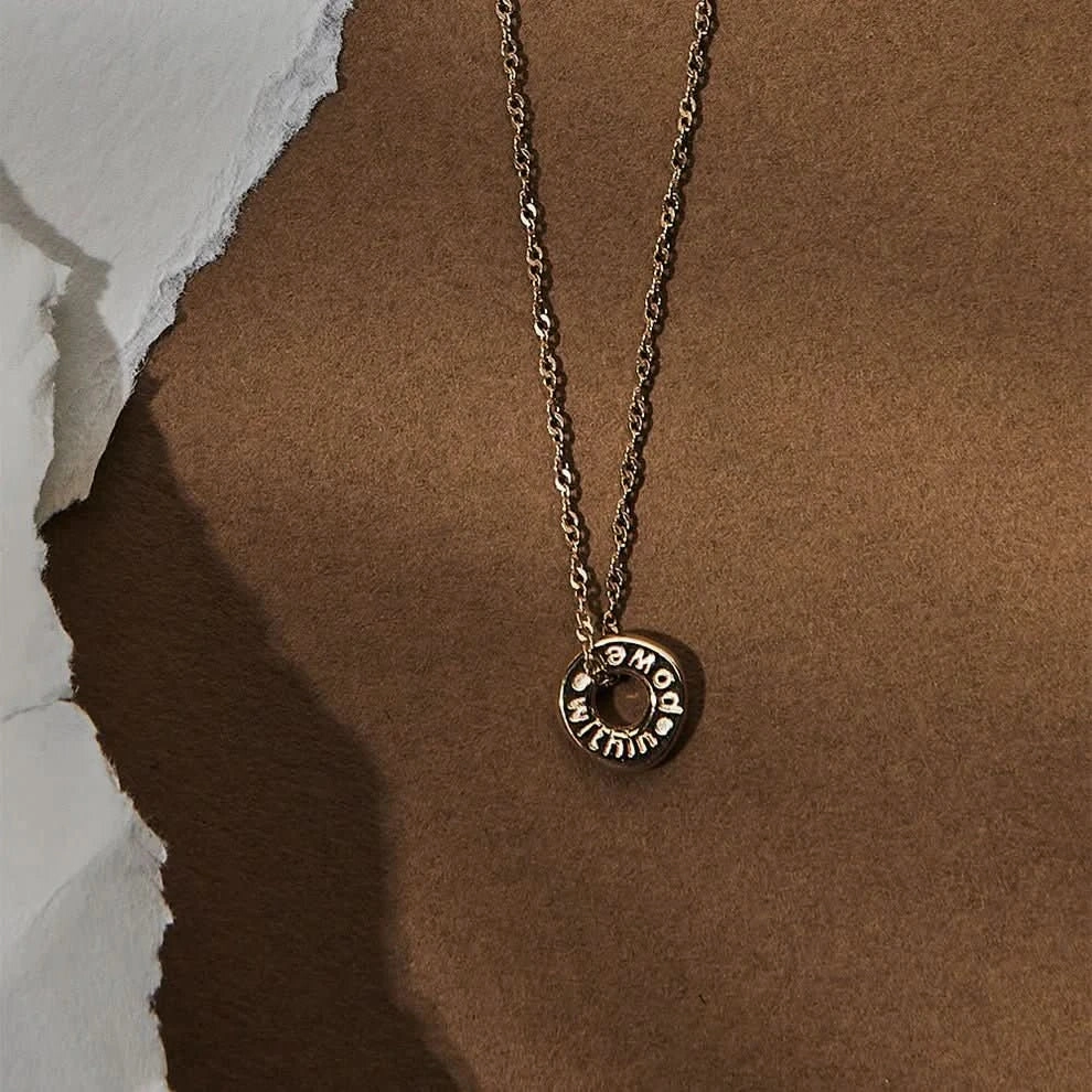 ChloBo Gold Tiny Twisted Rope Chain Power Within Necklace GNTRC3461