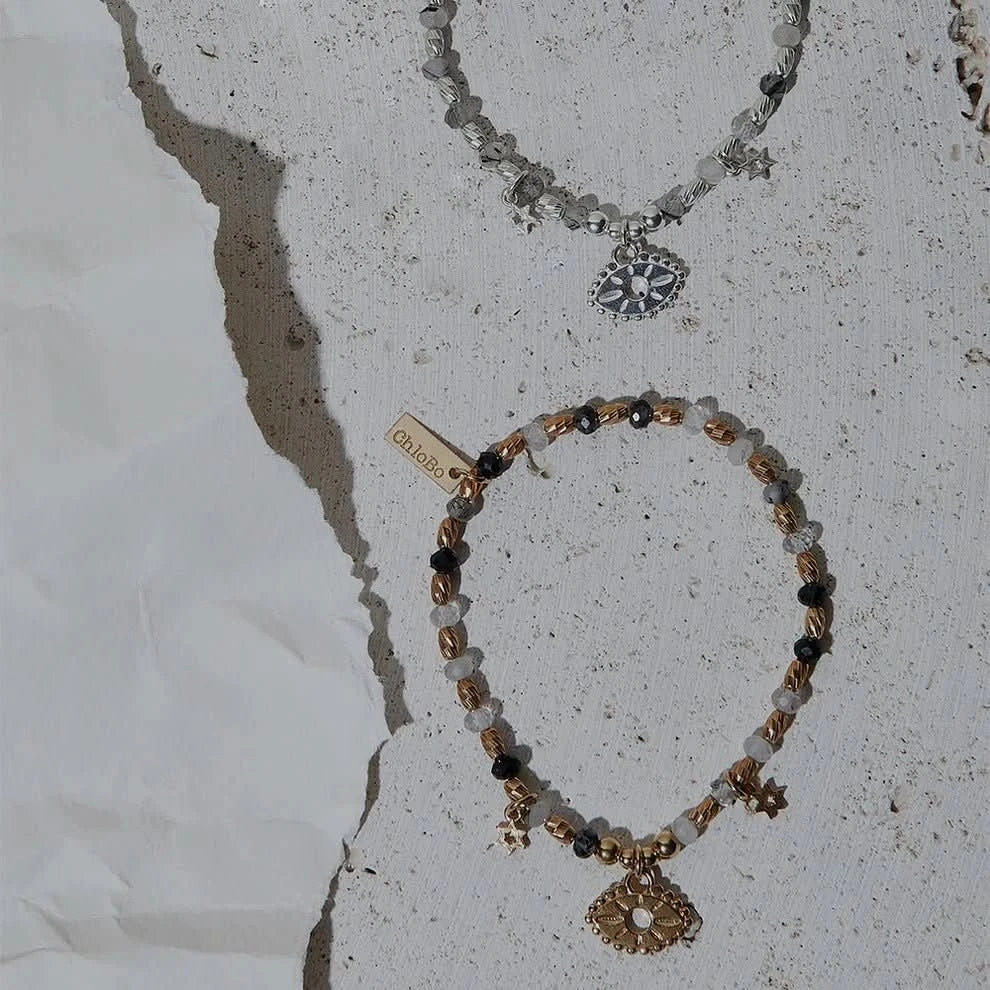ChloBo Gold Visionary Black Rutilated Quartz Bracelet GBBRQFR40373451