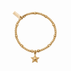 Chlobo Iconics Gold Plated Cute Sparkle Beaming Star Bracelet D
