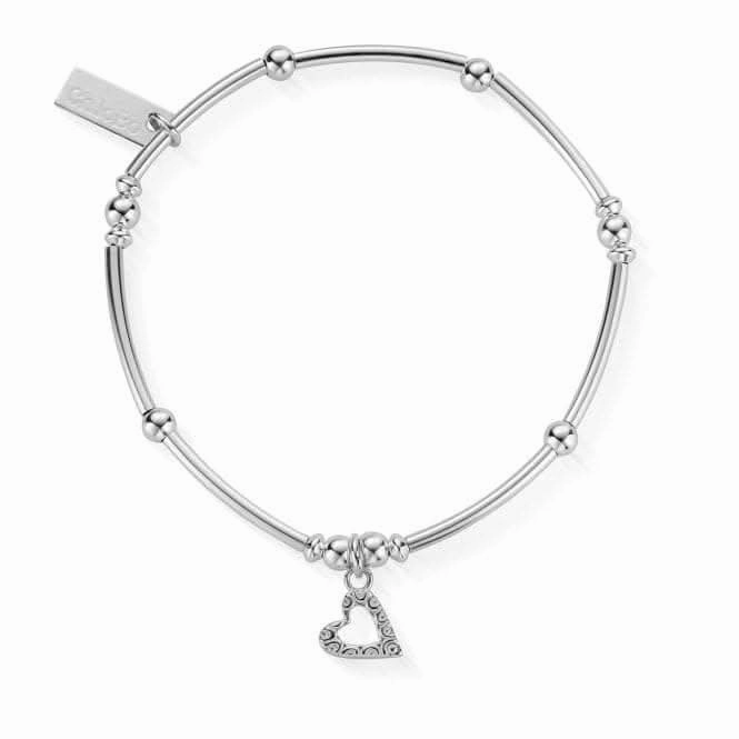 ChloBo Mini Noodle Ball Patterned Heart Bracelet SBMNB399