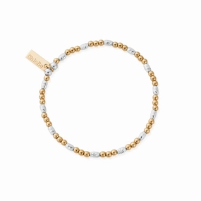 Chlobo Mixed Metal Gold Plated and Silver Dainty Sparkle Bracelet