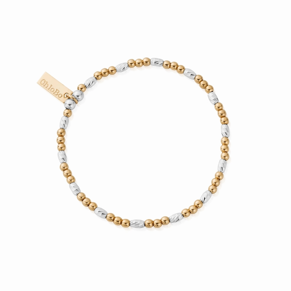 Chlobo Mixed Metal Gold Plated and Silver Dainty Sparkle Bracelet