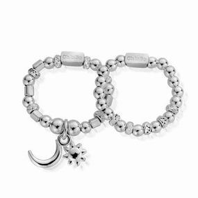 ChloBo Moon & Sun Set of 2 Rings
