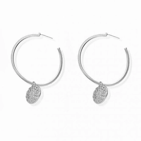 ChloBo Moon Flower Hoop Earrings SEH659